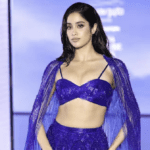 Jhanvi Kapoor Looks Stunning in Purple Lehenga Choli
